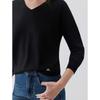 ELLE 100% Sheep Wool Seamless V-Neck Knit Sweater