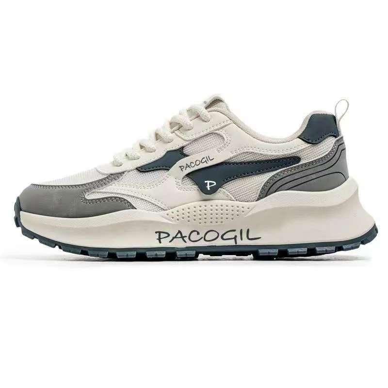 

Breathable men s summer new mesh versatile shoes men s platform casual trendy sports shoes 44 серый