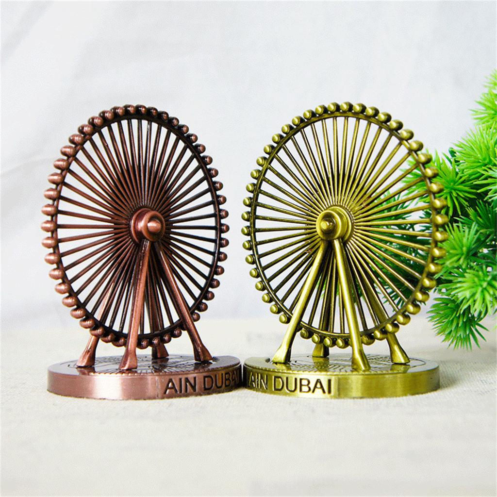 Metal Dubai Ferris Wheel Rotating Ornament Wine Cabinet Home Desktops Decorations Metal Sculpture Housewarmings Gift