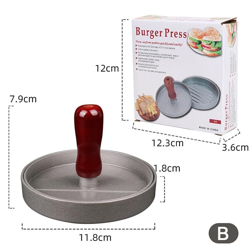

Высококачественная круглая форма для гамбургера из алюминиевого сплава, пресс для мяса, говядины, гамбургера, барбекю, бургера, кухонная форма для еды
