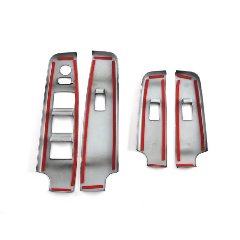LHD For Isuzu D-MAX DMAX 2023 2024 2025 Carbon Fiber 4pcs Power Window Switch Panel Cover Sticker Modification