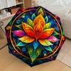 1PC Lotus Mandala Umbrella-8-Rib Reinforced, Automatic Open, Lightweight & Durable, Cute Fashion Accessory for Outdoor-A1245
