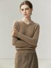 Women's 100% Cashmere V-Neck Knit Sweater - Warm, Loose, Long Sleeve Pullover for Autumn/Winter