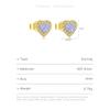 ANDYWEN 925 Sterling Silver Stud Earrings Heart-shaped Earrings Purple Cubic Zirconia Inlay Fine Jewelry Gifts