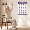 Wandbehang Fitnessposter Tai Chi Trainingsrolle Poster, Sitz-/Gehbewegungen Anleitung, Großformat Übungswerkzeug Hochauflösende Tafel