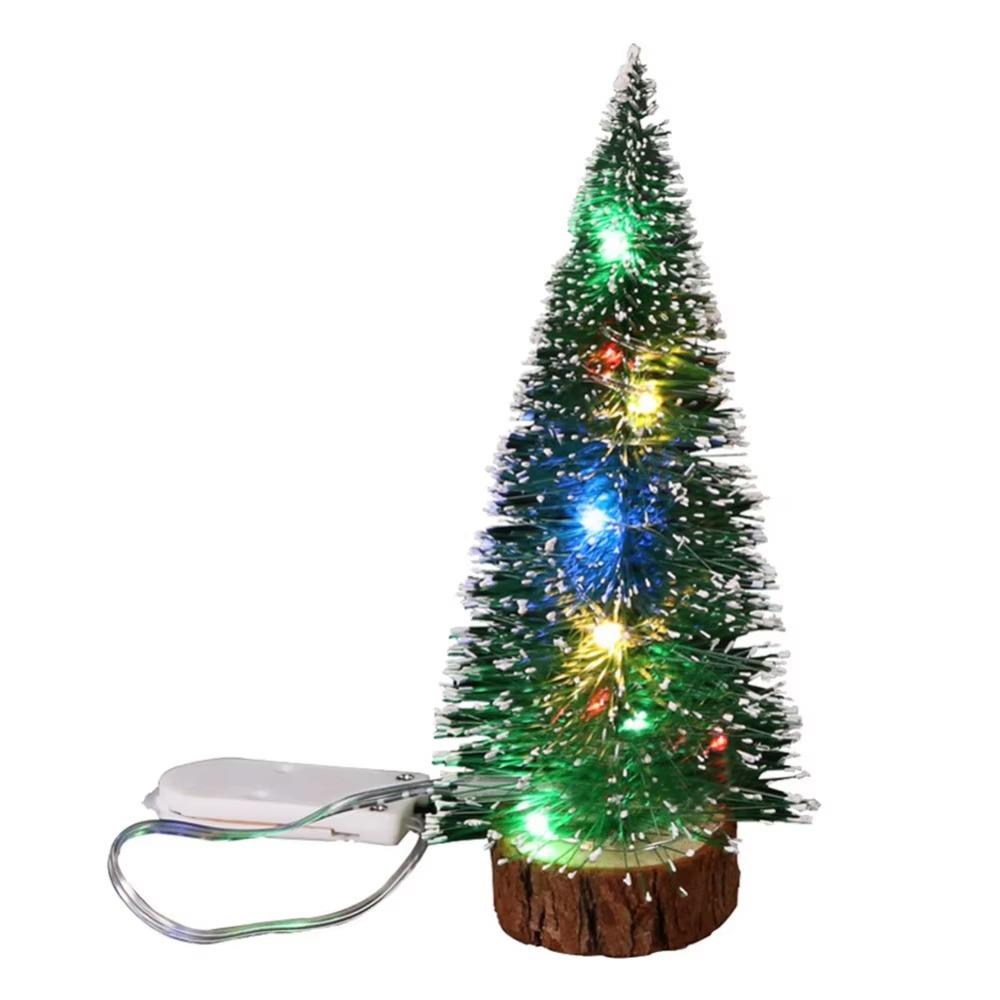 New 20/25/30/40cm Mini Christmas Tree DIY Handicraft LED Light Artificial Christmas Tree Party Decoration New Year Gift