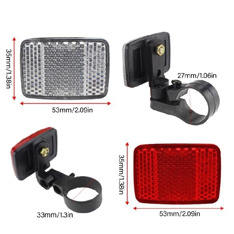 Bicycles Front Rear Reflector Mountain Bike Safety Warning Reflectors for Handlebar Seatpost and Night Cycling Enduring
