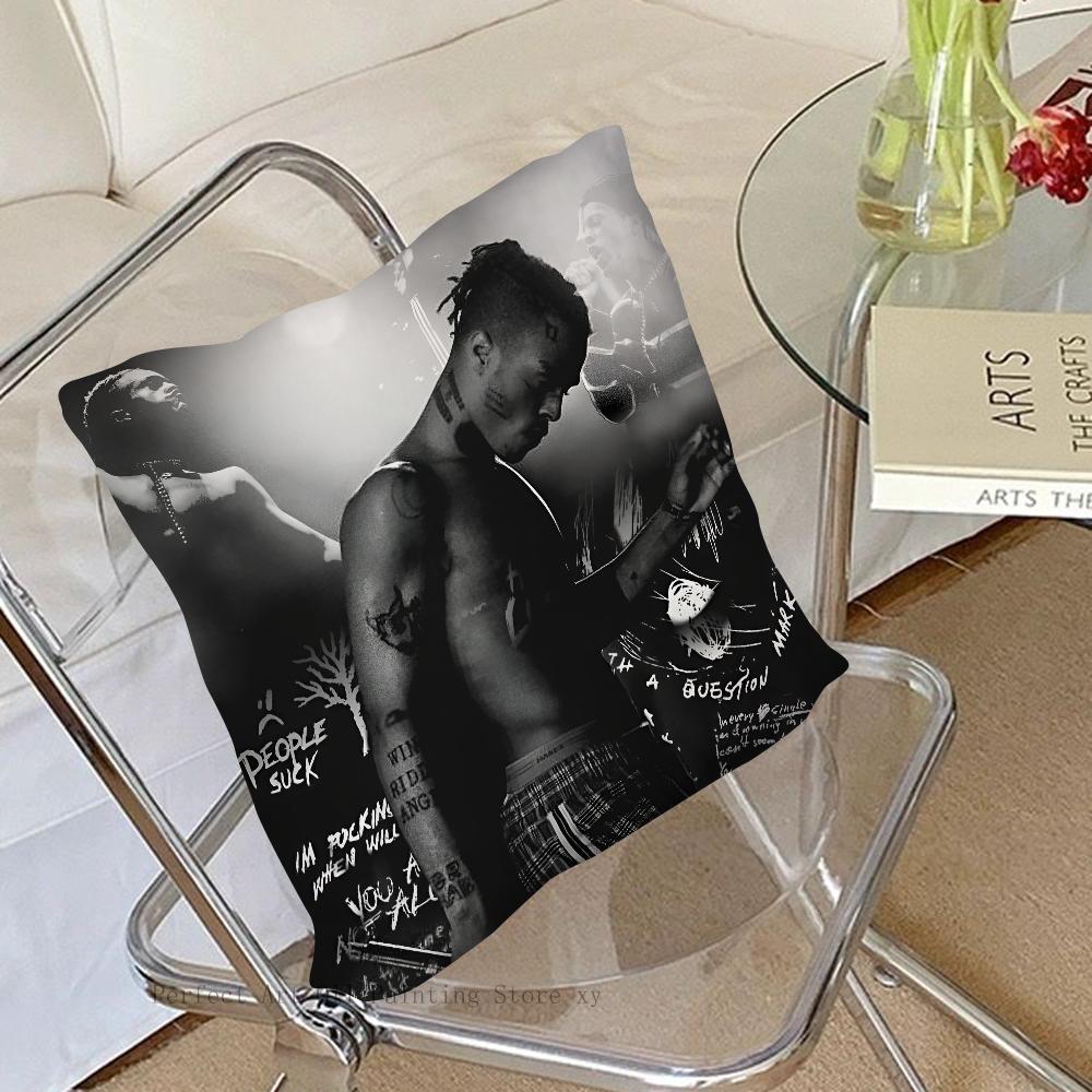 Singer XXXTentacion Rap Hip Hop Music Pillow Case Fashion Square Pillowcase Bedroom Sofa Room Ins Decoration Leisure Cushion