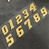 1PC Matte Gold Number 0-9 Motorcycle Stickers Waterproof for DIY Motorbike Fuel Tank Helmet Windshield Universal Vinyl Decals