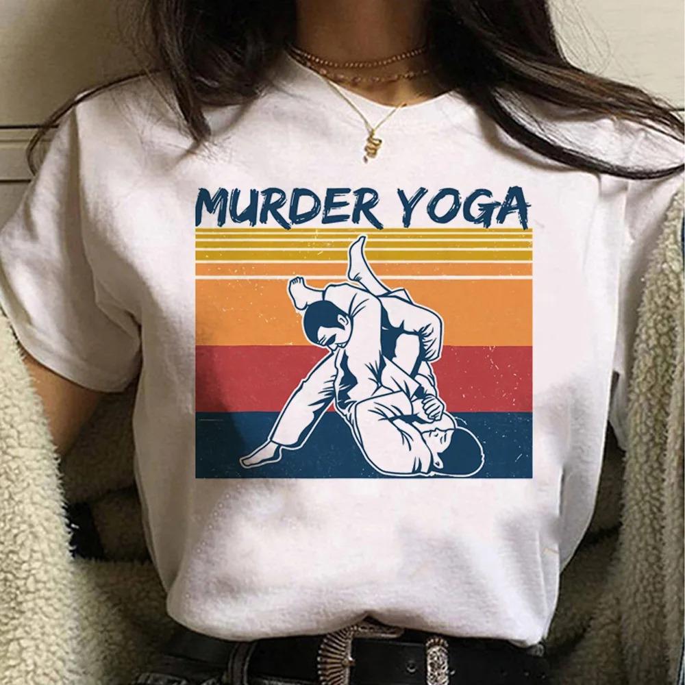 Bjj Jiu Jitsu Print TShirt Crew Neck Short Sleeve TShirts Casual Tops Womens Loose Sleeved Fashion Trendy Clothing Summer