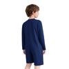 Combinaison Adaptative Unisex pour Enfants Col Rond Manches Longues Boutons-Pression à l'Entrejambe Couleur Unie Besoins Spéciaux