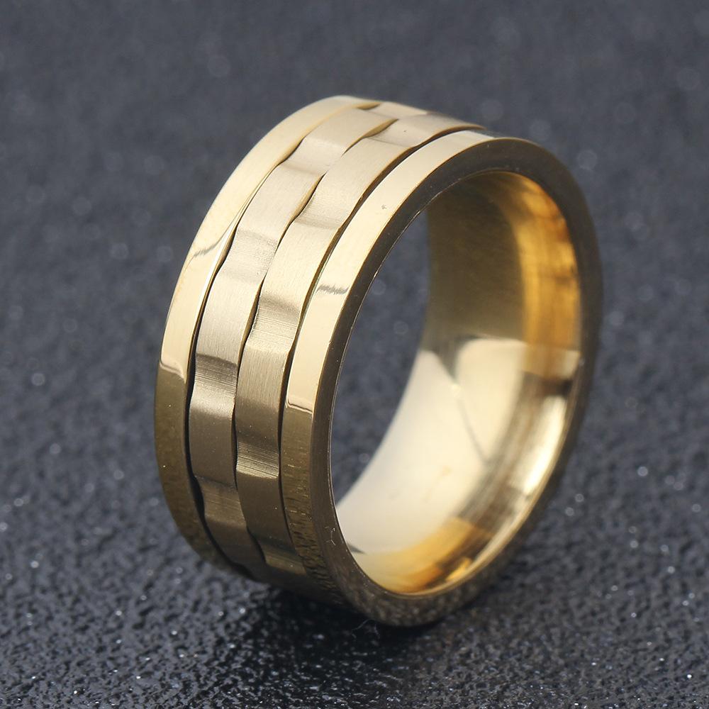 9mm Rotating Gear Ring for Men Titanium Steel Stainless Steel Ring Durable Fashion Jewelry