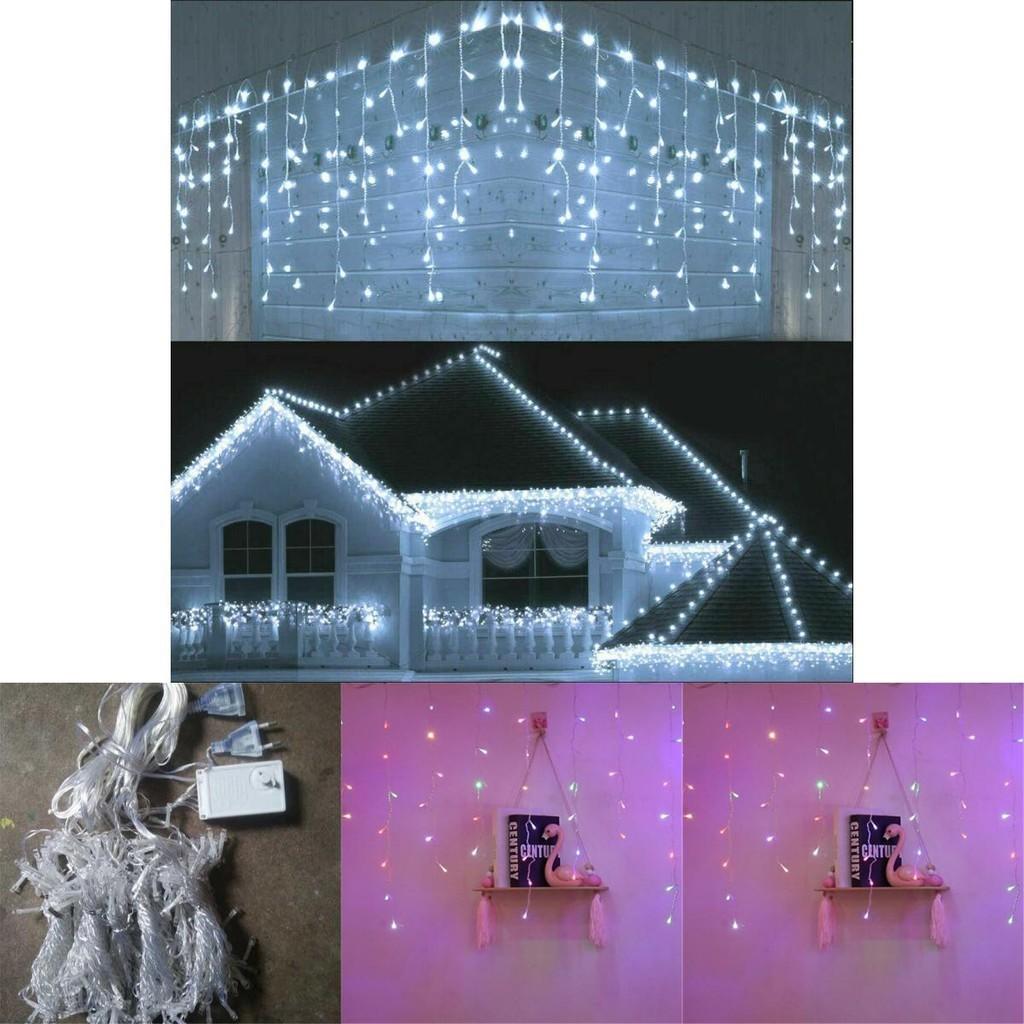 Long 13-130ft Curtain Icicle Lights Led Fairy Christmas Indoor Outdoor Wedding Party