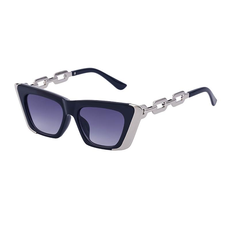Cat'S Eye Sunglasses Women'S Trendy Personality Metal Chain Small Frame Sunglasses Women'S Glasses