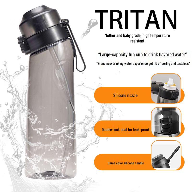 High-Capacity Flavored Tritan Water Bottle Set with Aroma Ring - Heat Resistant and In Stock