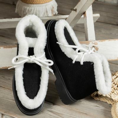 Neue Damen-Fleece verdickte Herbst- und Winter warme Baumwollschuhe große Größe rauer Rand Damen-Baumwollschuhe warm