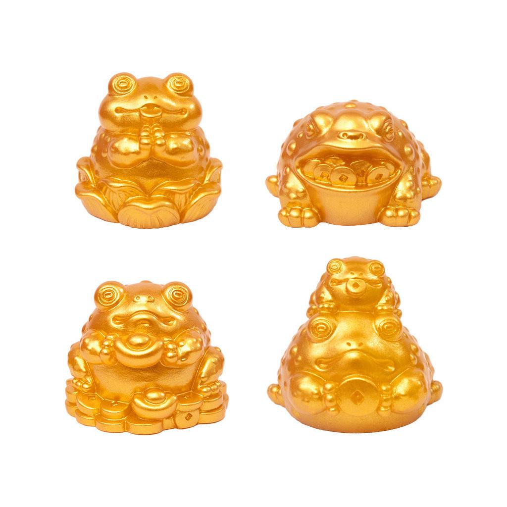 Resin Beautiful Wealth Frog Miniature For Good Luck Chinese Art Sculpture Decor