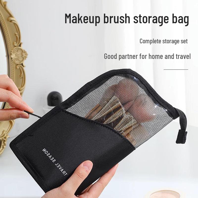 2023 Women's Travel Cosmetic Bag - Large Capacity Toiletry and Makeup Storage with Portable Brush & Eyebrow Pencil Holder
