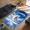 Forest Nature Theme Crystal Velvet Rug Personalized Custom Name Text Soft Floor Mat Home Decor