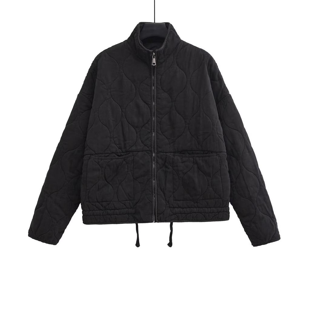 Giacca Trapuntata in Cotone da Donna Inverno 2024 - Moda Street Style, Cappotto a Maniche Lunghe