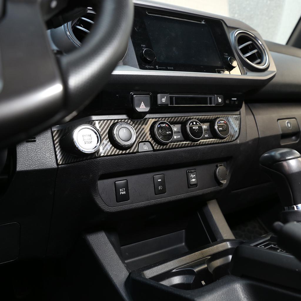 Carbon Fiber Air Condition Knob Panel Trim Cover For Toyota Tacoma 2016-