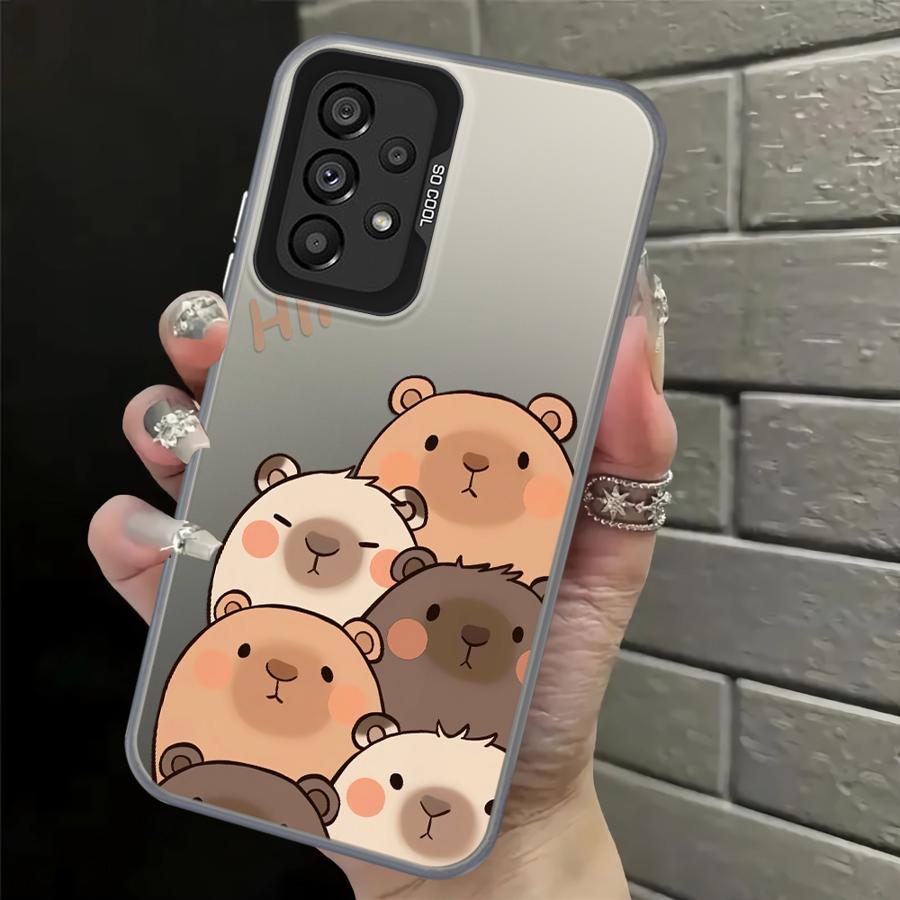 Cartoon Cute Capybara Back Phone Cover Case for Samsung Galaxy A04 A05 A06 A07 A50 A54 A03 A71 A10 A20 A56 A72 A51 A52