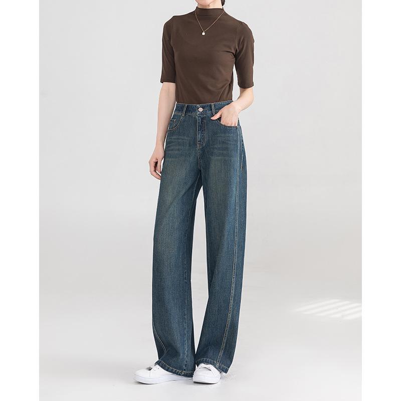 

Джинсы для женские Новые Весенние С высокой талией Свободные Толстые Мм Брюки-бананы Брюки-полумесяцы S