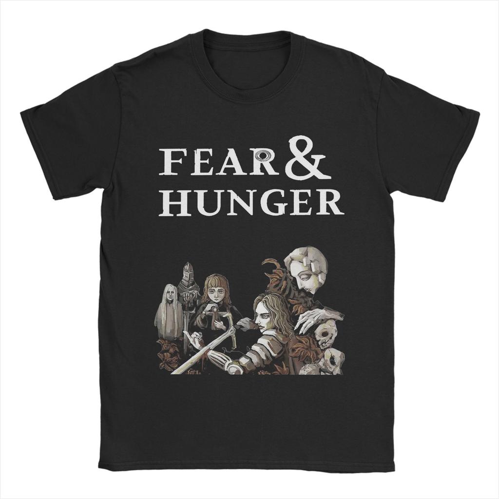 Fear and Hunger Games T-Shirt Men's 100%Cotton Clothing Vintage Horror Crewneck Short Sleeve
