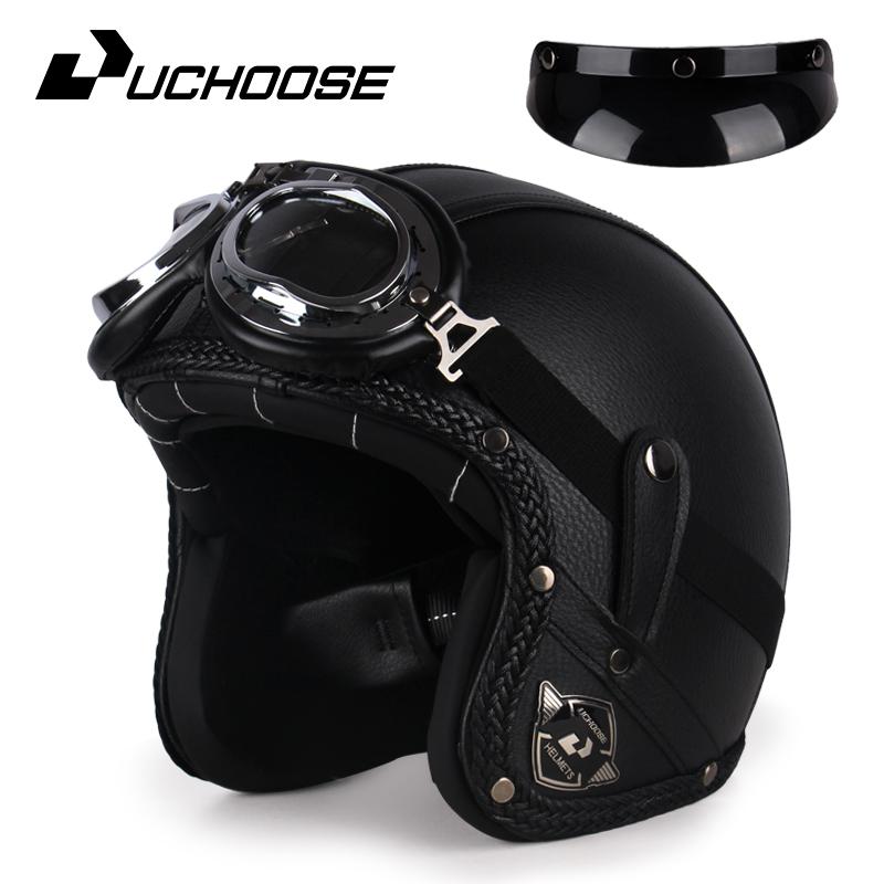 DOT Approved Vintage Motorcycle Helmet 3/4 Open Helmet Scooter Capacetes Motorcycle Equipment
