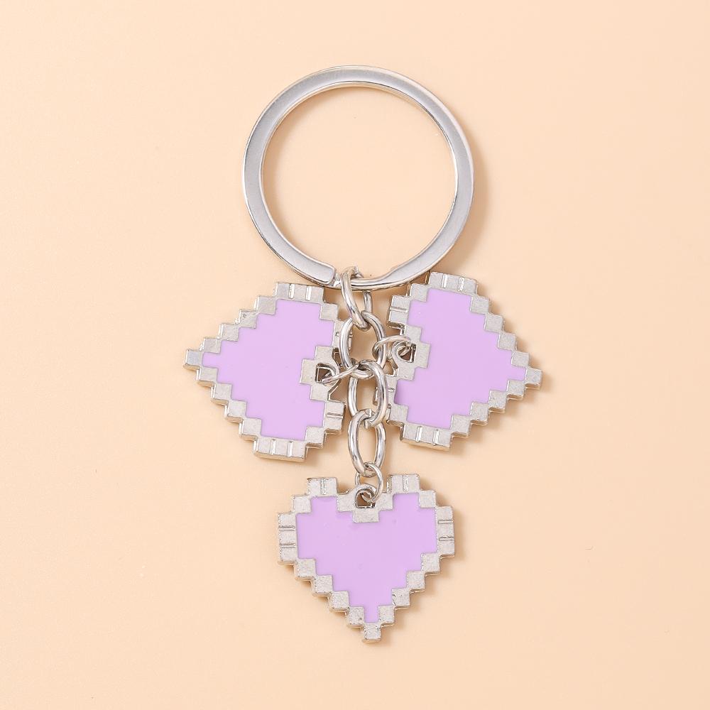 Cute Enamel Love Heart Key Chain Women Girls Key Ring Pendants for Handbag Decor DIY Handmade Key Holder Jewelry Gifts