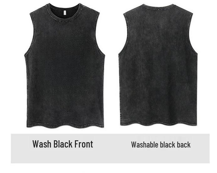 Women's Printed Sleeveless Pure Cotton Distressed Round Neck Pullover Top