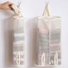Hanging Underwear Organizer Breathable Mesh Storage Bag Foldable Travel Panties Socks Organizer for Closet or Door Use