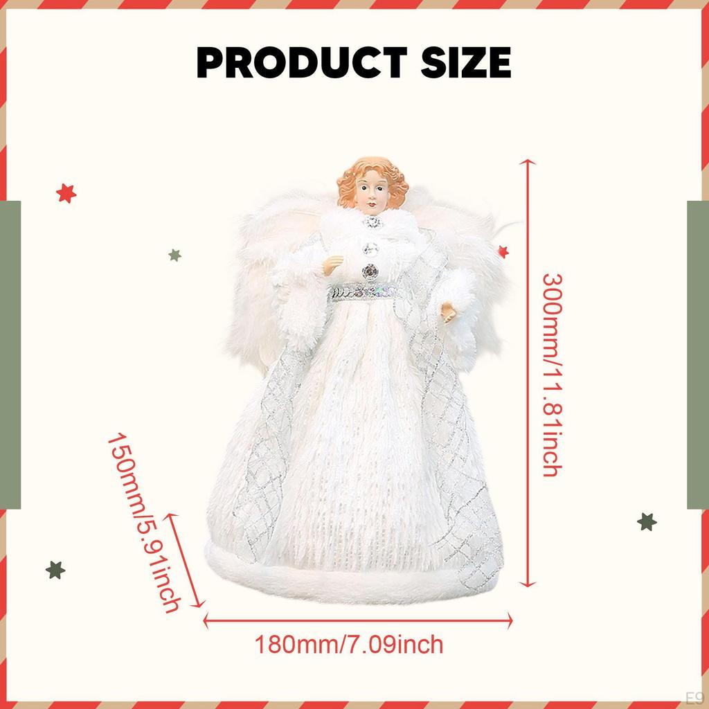 Angel Treetop Figurine Christmas Ornament Decoration for Bedroom