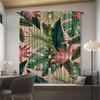 Set Of 2 Tropical Leaves Printed Curtains Pole Bag Bedroom Living Room Home Decoration Made Polyester Area Window Treatment