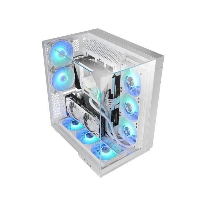 Mars Gaming Mc-3gf Atx Tower Dreifach gehärtetes Glas 2 120mm Argb Lüfter USB-c Weiß