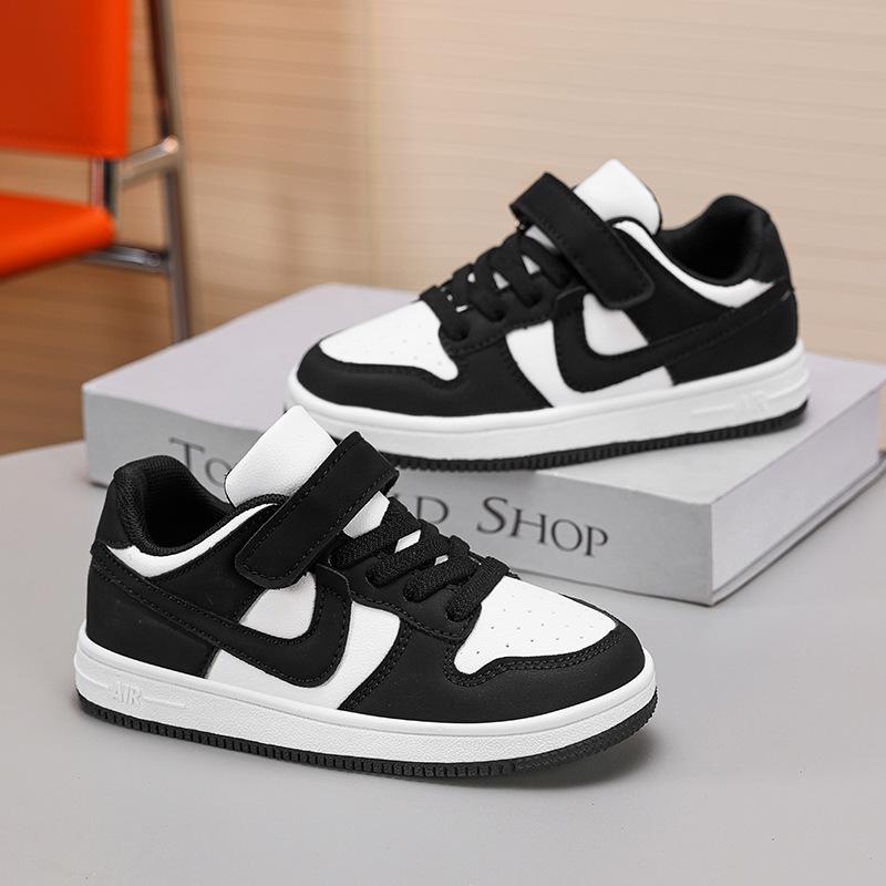 

Spring and Autumn Children s Leather Surface Waterproof Classmates Boys Board Shoes Sneakers Black and White Shoes Girls Putian Casual Shoes Students 39