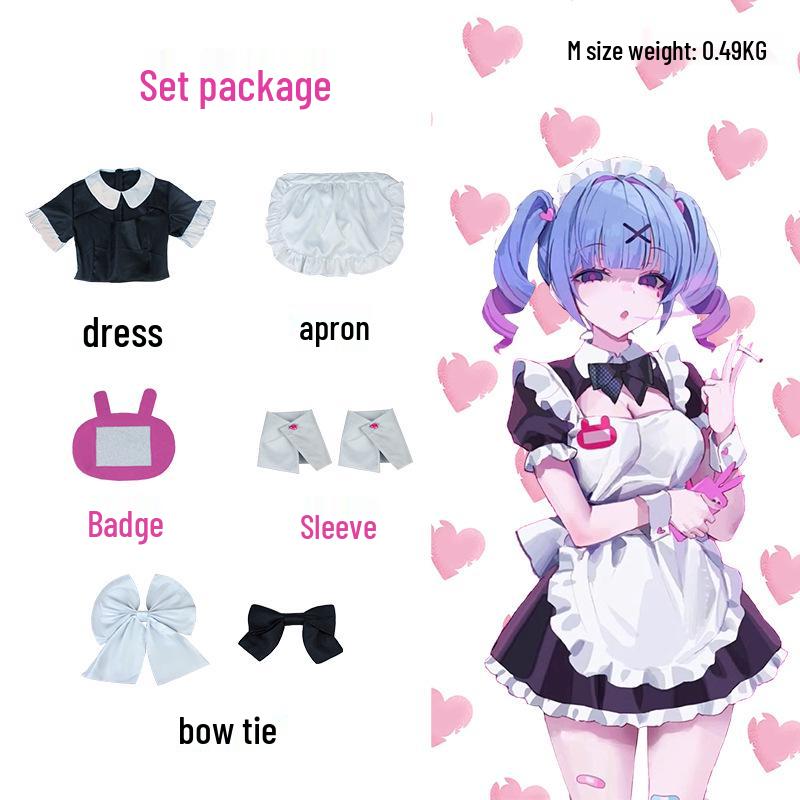 Hatsune Miku Cosplay Outfit: Puff Sleeve Dress Maid Costume XXL