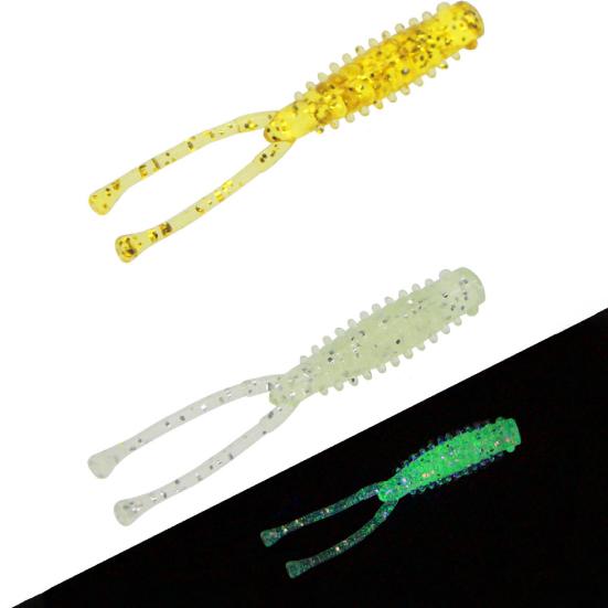 10Pcs/Set 4.2cm Double Tail Soft Lure Bionic Fake Fish Baits Fishing Accessories