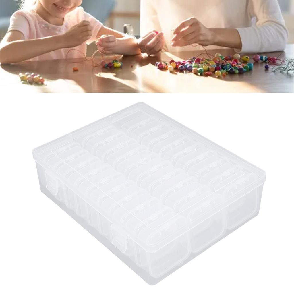 Small Bead  S Plastic   Clear Bead Storage Containers Transparent Boxes with Hinged Lid Labels Rectangle Craft Supply Case