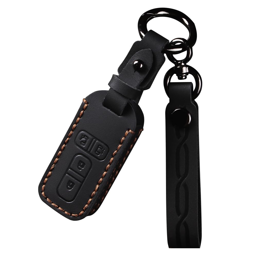 

Чехол для ключа, совместимый с Honda, кожаный чехол для смарт-ключа, чехол для ключа, крышка для ключа, стильный, грязеотталкивающий, защита от скольжения и царапин [Nacalikeey] N-BOX N-BOX N-ONE N-Wagon чёрный