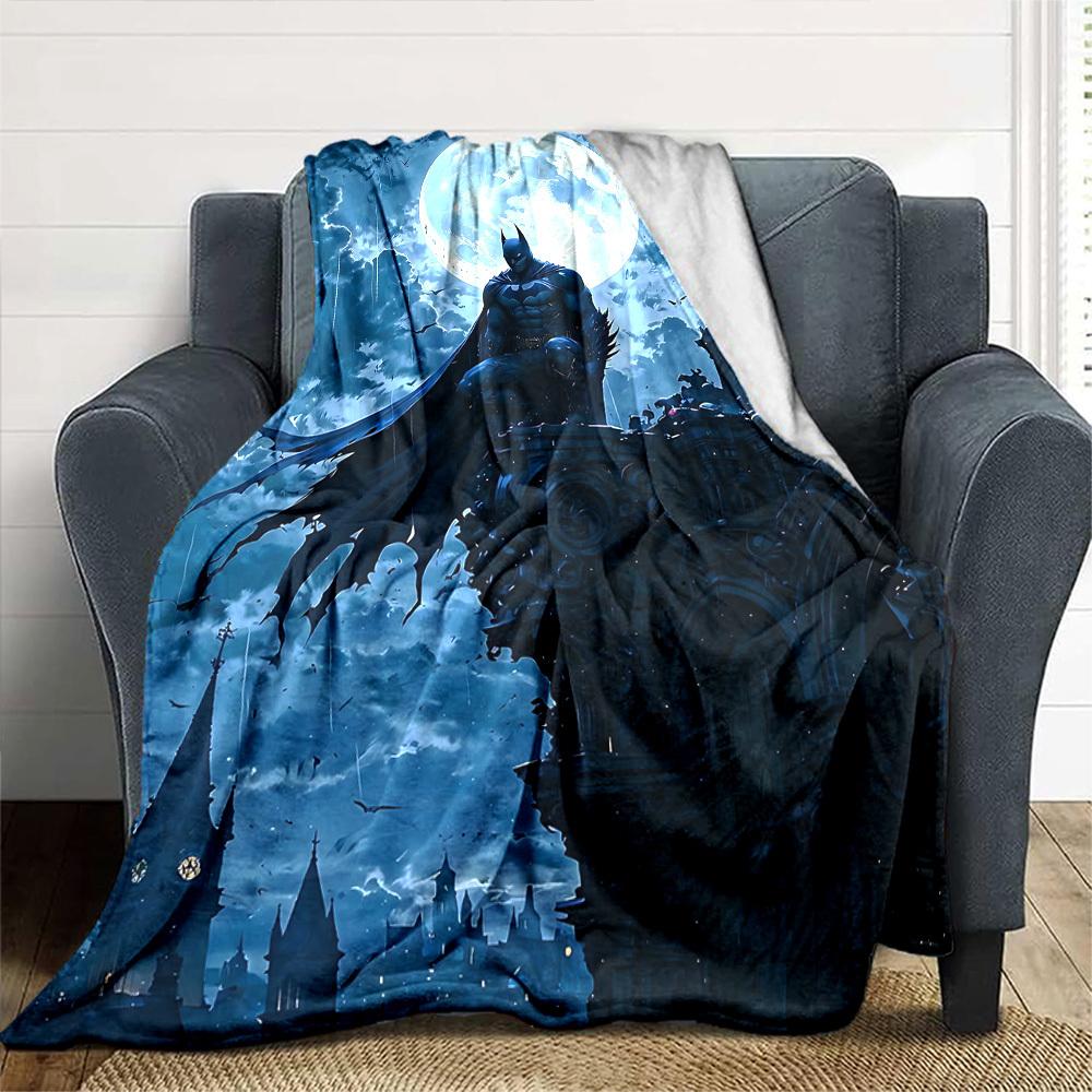 1pc Batman full moon Flannel Blanket Soft Warm Throw for Home, Office, Travel, All-Season Cozy Bedding Gift L1462