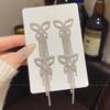 925 Sterling Silver Full Diamond Tassel Earrings – High-End European & American Style, Super Shiny, Luxurious Ear Jewelry for Women.