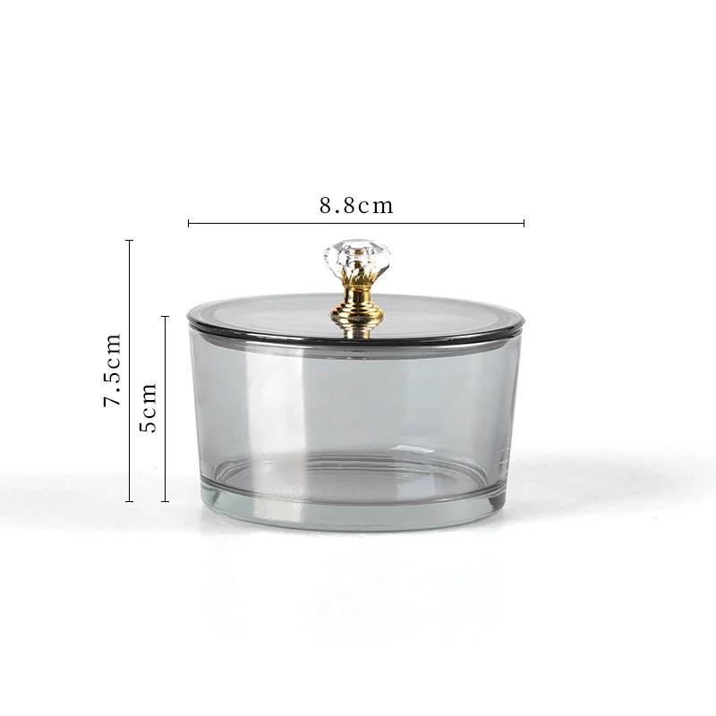 Nordic Luxury Glass Tableware Small Fruit Dessert Snack Serving Bowls with Dustproof Lid Household Party Food Serving Plates