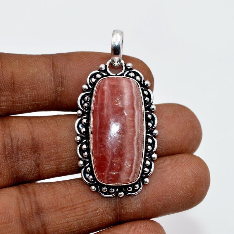 Rhodochrosite Pendant Natural Gemstone 925 Sterling Silver Handmade Pendant Gift For Her