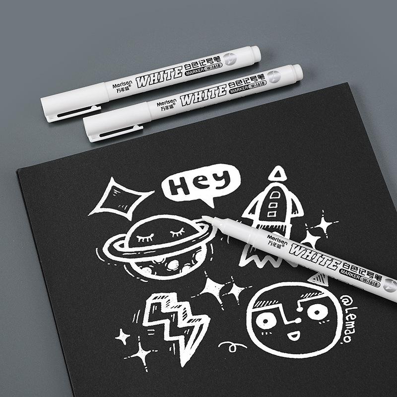 White Paint Marker Pens,Permanent Waterproof And Quick-Dry Markers,Fine Point For Rock,Plastic,Metal,Glass,Wood,Tire,Ceramic