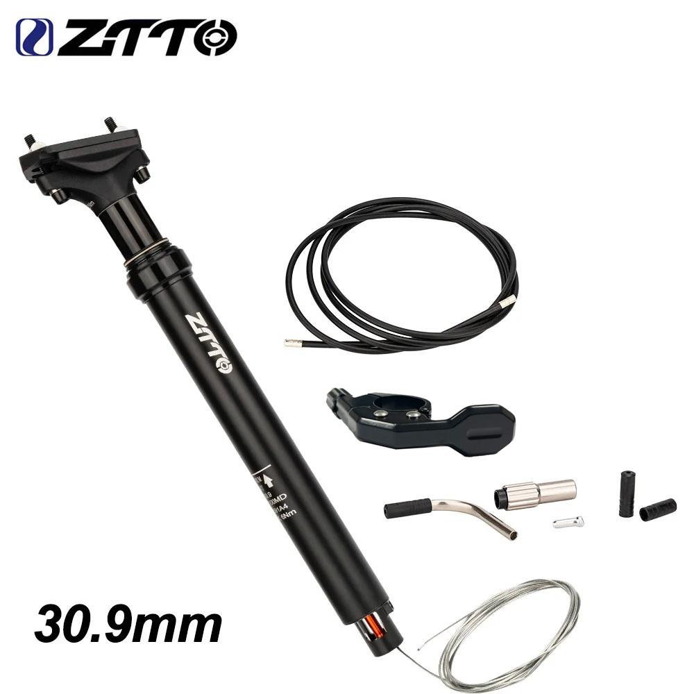 ZTTO MTB Bike Dropper Seatpost Adjustable Suspension Seat Post Tube 30.9mm 31.6mm Internal Routing Cable Remote 100mm Travel