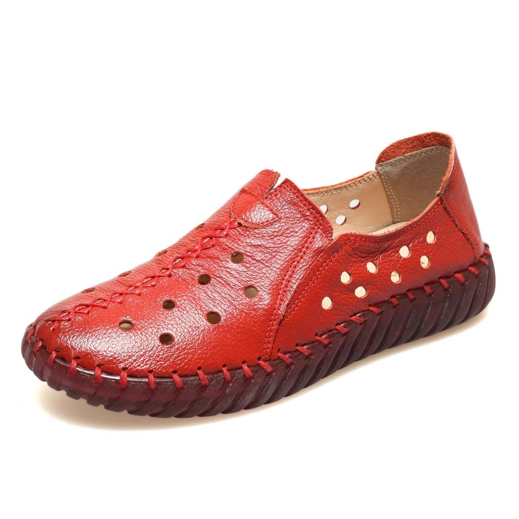 Waterproof Loafers Wide Width Women's Driving Shoes Woman Black Genuine Leather Flats Red Designer Loafers Women White Moccasins