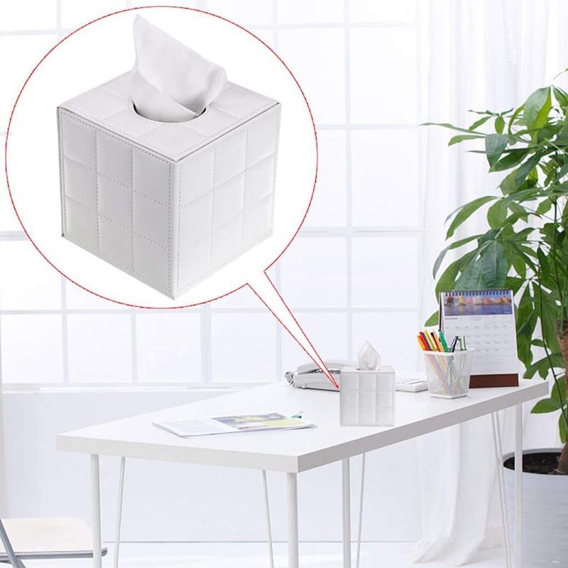 PU leather box handle, square towel holder with magnet | towel box