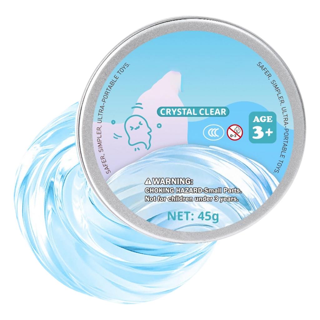 Liquid Glass Slime Non Newtonian Fluid Bounce Putty Clear Crystal Texture Safe Kids Toy Stress Relief Sensory Play 45g