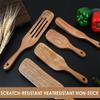 Natural Wood Long Handle Spatula Non Stick Baking Scraper  Cooking Accessories